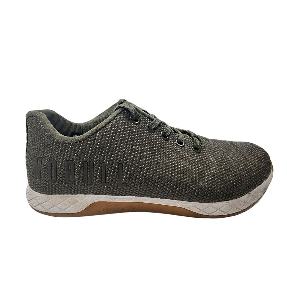 NOBULL Mens 6.5 Womens 8 SuperFabric Trainer Shoes Army Green CrossFit‎